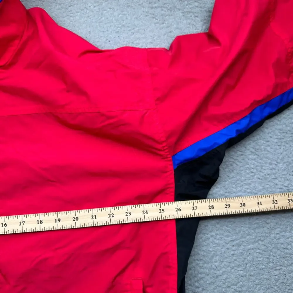Vintage Columbia Bugaboo Jacket Mens Large Blue Red Black Hooded Nylon Shell